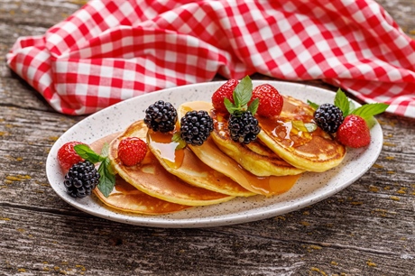 American Pancakes with Maple Syrup